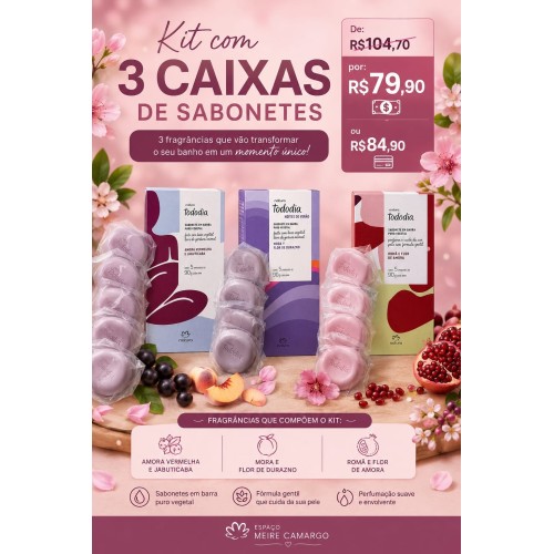 COMBO COM 3 CAIXAS DE SABONETES