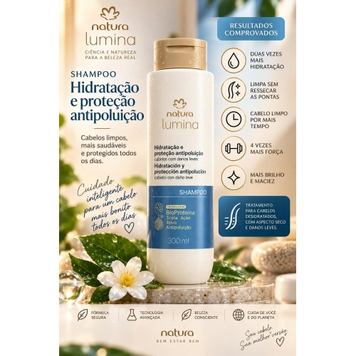 SHAMPOO LUMINA HIDRATACAO E PROTEÇAO ANTIPOLUIÇAO