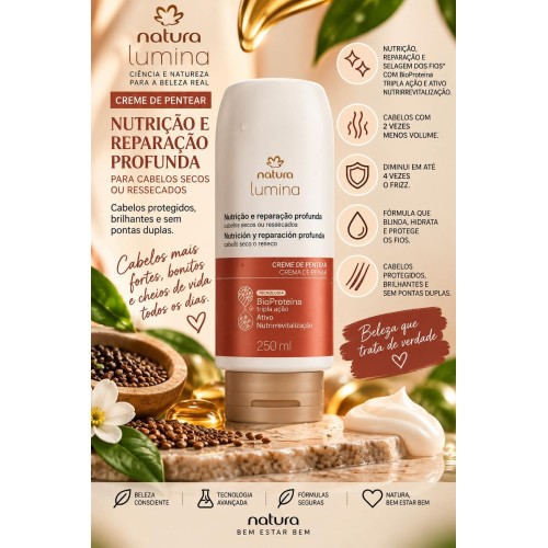CREME DE PENTEAR LUMINA NUTRIÇAO E REPARAÇÃO PROFUNDA