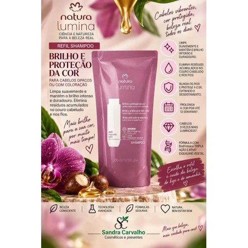 REFIL SHAMPOO LUMINA BRILHO E PROTEÇÃO DA COR