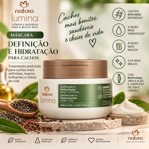 MASCARA CAPILAR LUMINA CABELOS CACHEADOS