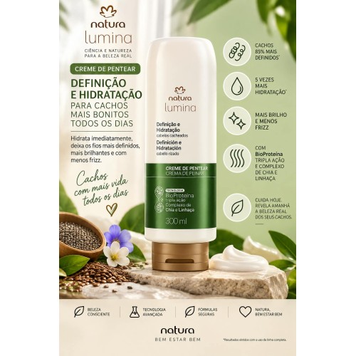 CREME DE PENTEAR LUMINA CABELO CACHEADO